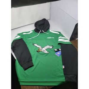 Philadelphia Eagles Kelly Green/Black/White Hoodie-shirt Sz L NWT